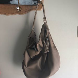 Slouchy Taupe Hobo Bag
